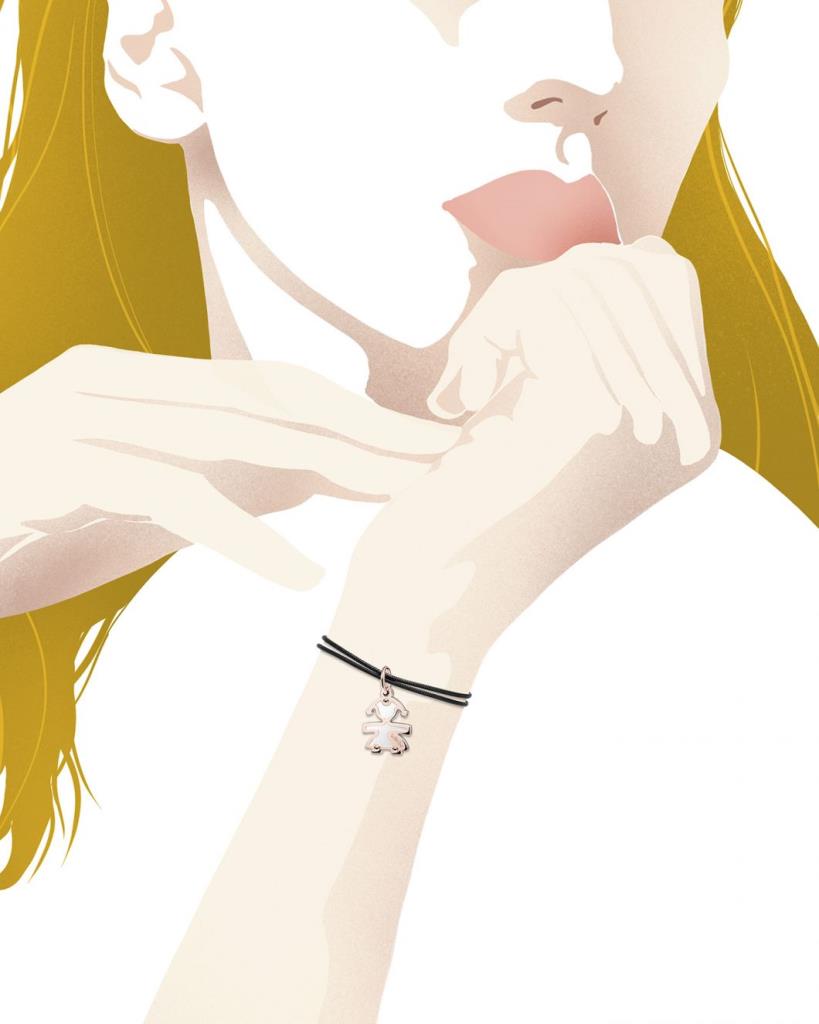  Ciondolo leBebe LBB162 femminuccia oro rosa 9kt e argento 925 - LE BEBE