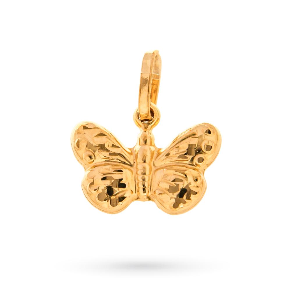 Brilliant 18kt yellow gold butterfly pendant - LUSSO ITALIANO