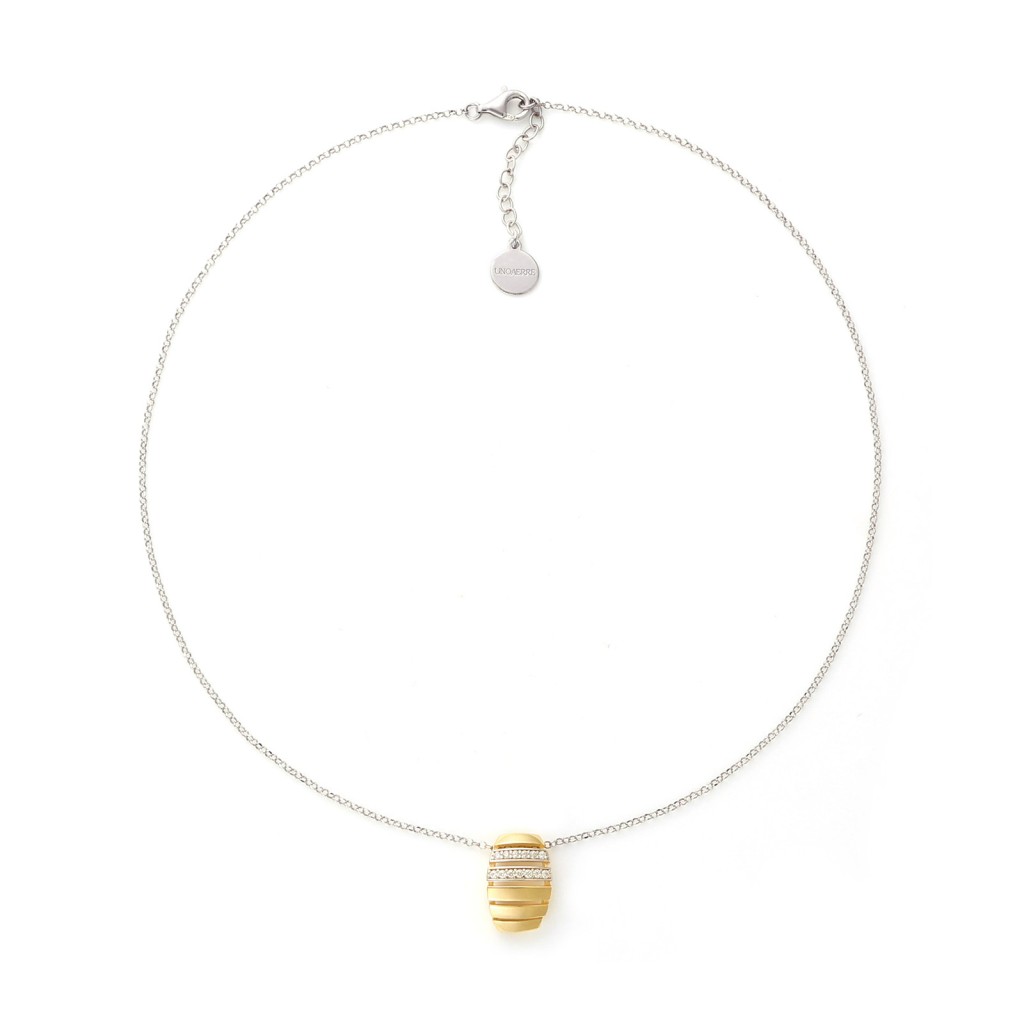 Collana Unoaerre 6500 in argento bicolore con zirconi - UNOAERRE