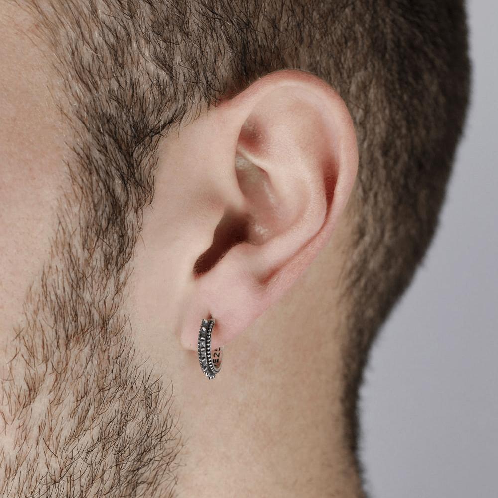  Orecchini coppia etnici cerchio piccolo argento brunito Nove25 - NOVE25