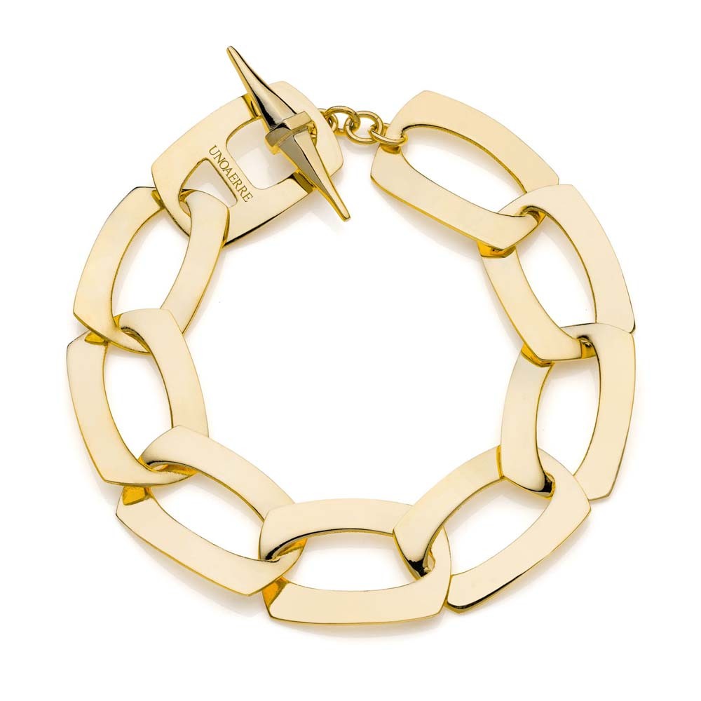 Bracciale Unoaerre 2444 catena dorata piatta Dinamica - UNOAERRE
