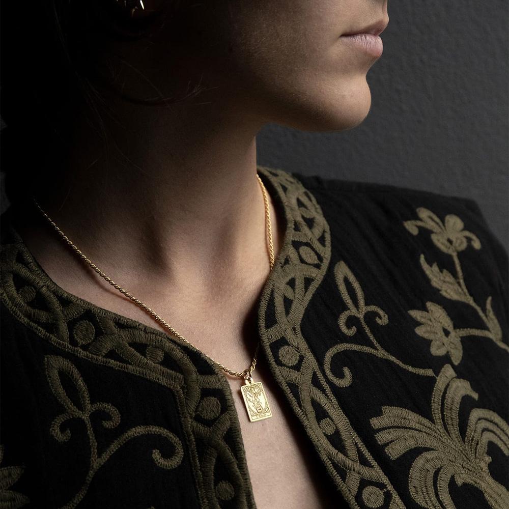 Ciondolo Carta Tarocchi La Morte in argento dorato - NOVE25