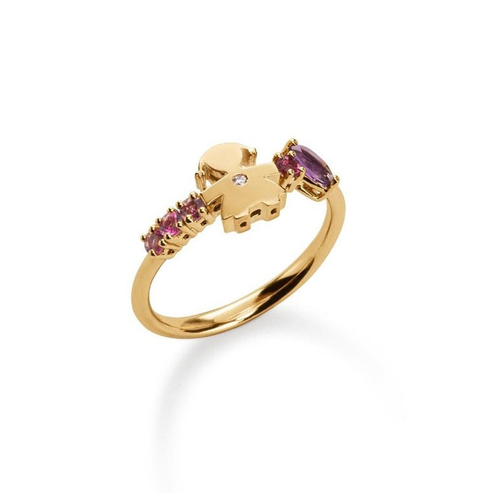 Le Bebe LBB 851 Les Bonbons amethyst tourmaline diamond ring size 16 - LE BEBE