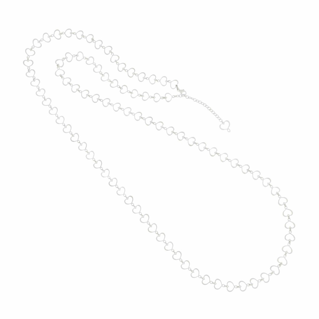 Collana lunga Maman argento con catena cuori - MAMAN ET SOPHIE