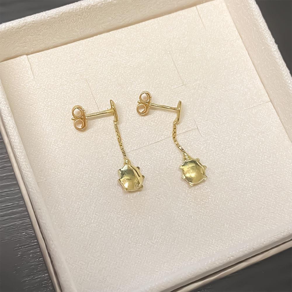  Orecchini pendenti coccinella smaltata oro giallo h2,5cm - LUSSO ITALIANO