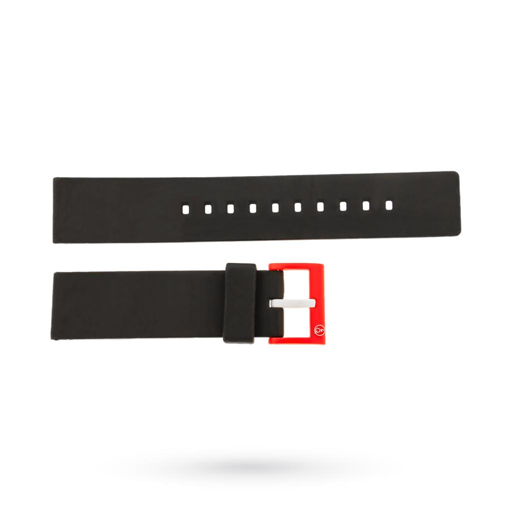 Black red white patterned rubber strap 20mm - LUSSO ITALIANO