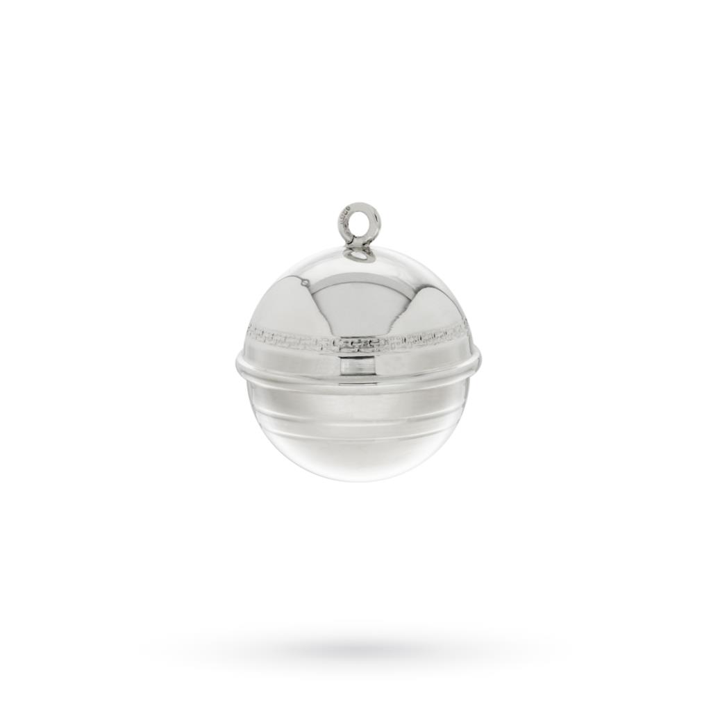 Christmas bulb in 925 sterling silver with greek decor diameter 4cm - ITALO GORI