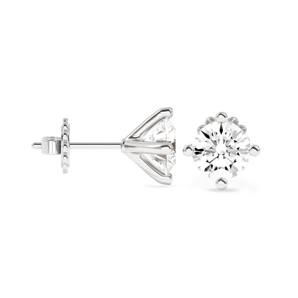  Orecchini Minimal Oro Bianco 2 Diamanti da 0,30 Carati Lab-Grown - AMA