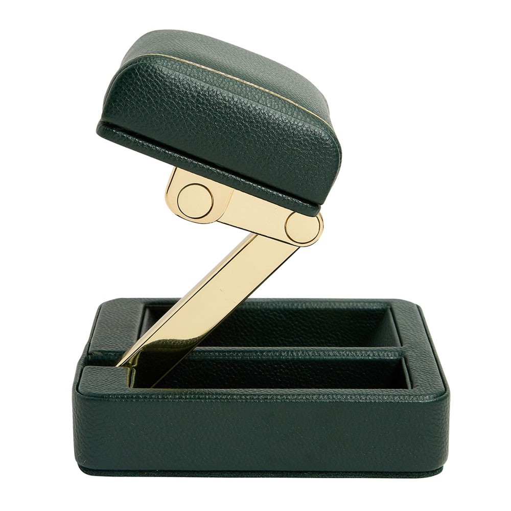  Wolf Single Travel Watch Stand - Green / Gold - WOLF