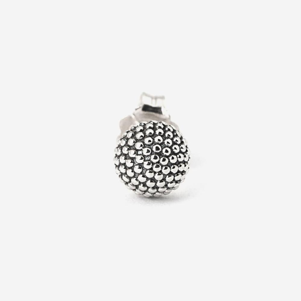 Nove25 silver dotted hemisphere single lobe earring - NOVE25