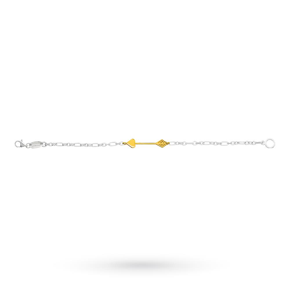  Bracciale Dodo Mariani argento freccia oro giallo 18cm - DODO MARIANI