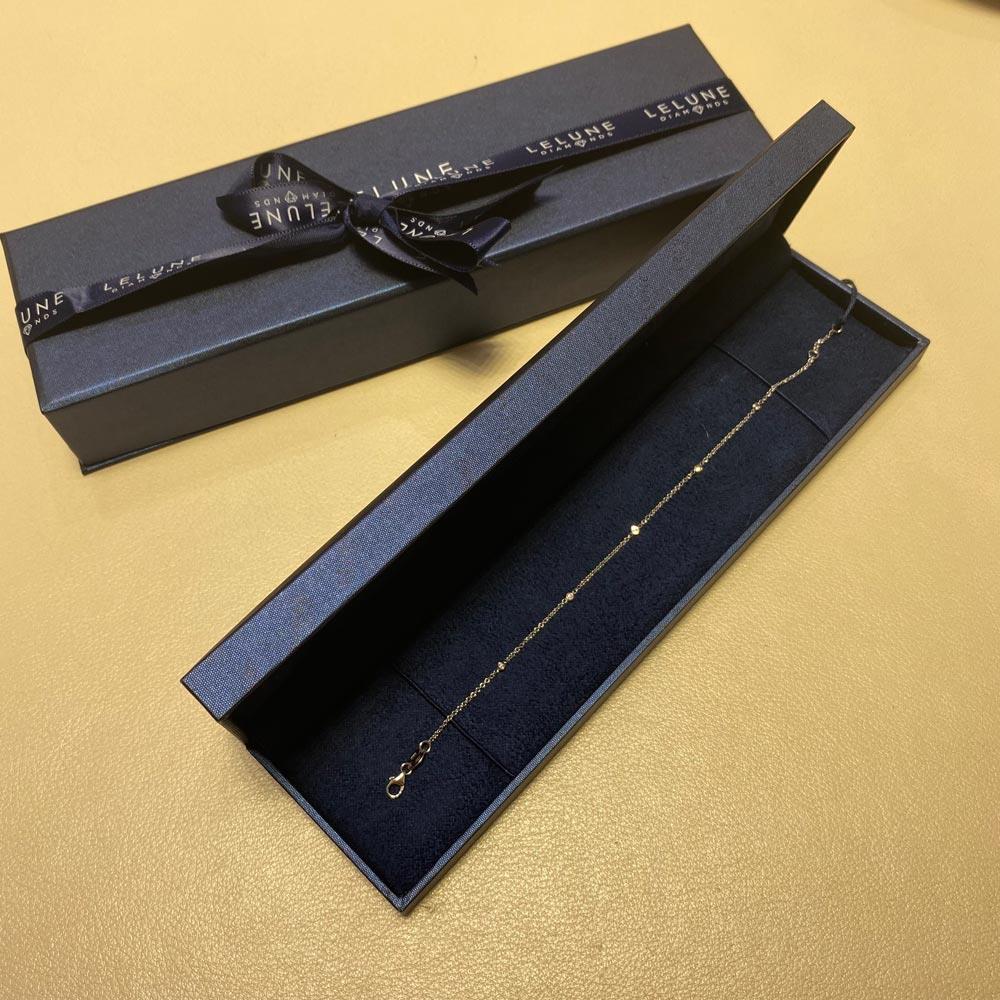  Bracciale in Oro Bianco 18kt con 5 diamanti 0,05ct - LELUNE