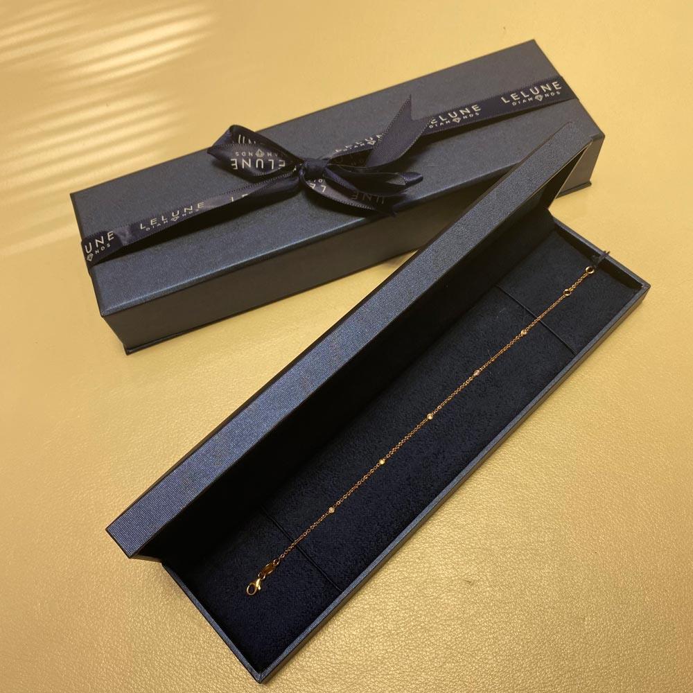  Bracciale in Oro Rosa 18kt con 5 diamanti 0,05ct - LELUNE