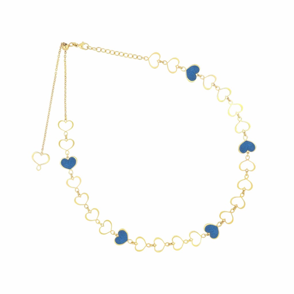 Girocollo cuori Maman smalto blu - MAMAN ET SOPHIE