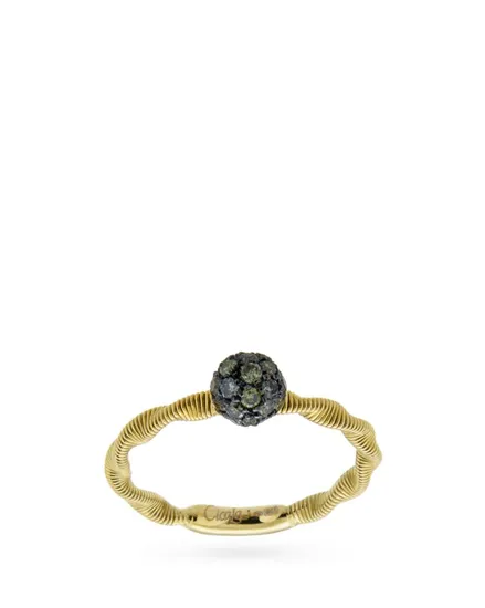 Anello in oro giallo con sfera di diamanti verdi - ORO TREND