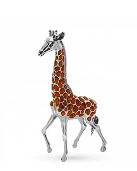 Giraffa grande soprammobile argento 925 smalto - SATURNO